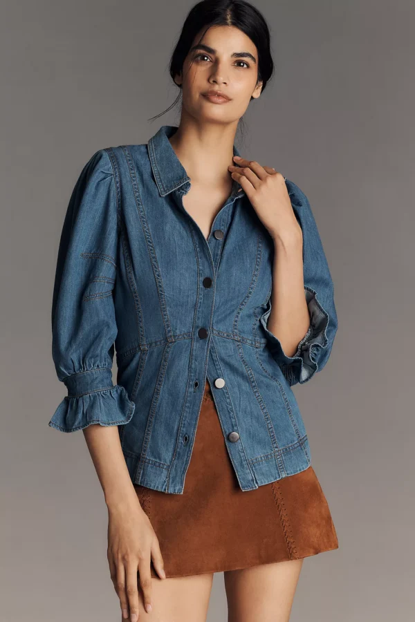 Camisa Denim Puffy Sleeve
