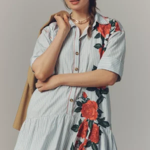 Mini Vestido Camisero Maeve de Manga Corta