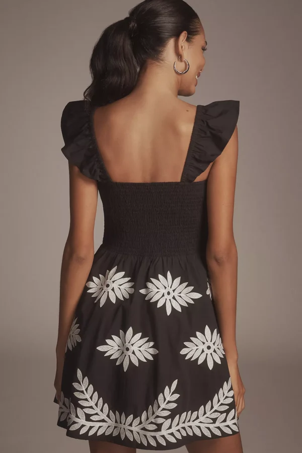 Mini Vestido Bordado con Tirantes de Volantes - Imagen 3