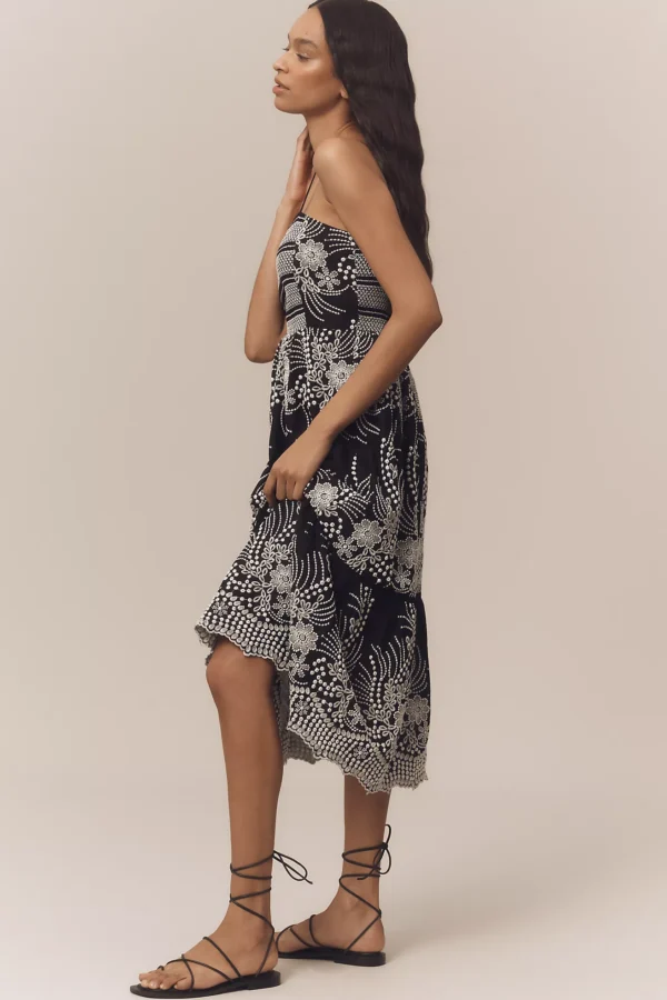Vestido Midi con Escote Corazón y Volantes - Imagen 2