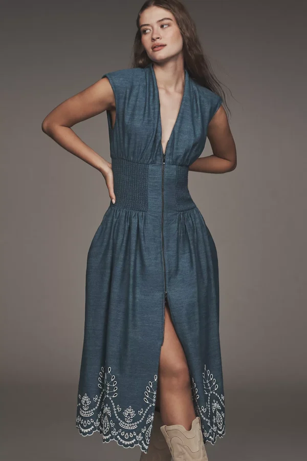 Vestido Denim con detalles bordados - Imagen 3