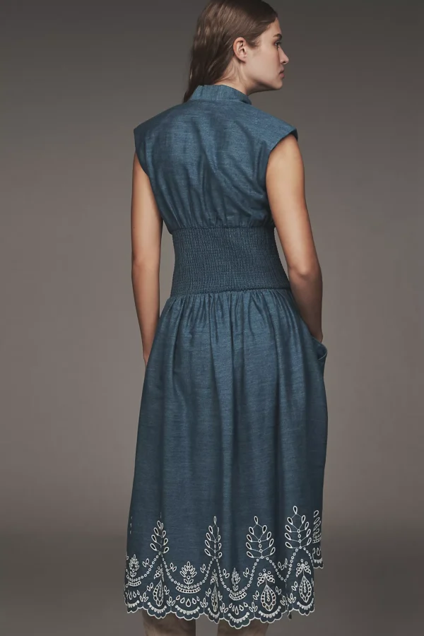 Vestido Denim con detalles bordados - Imagen 4