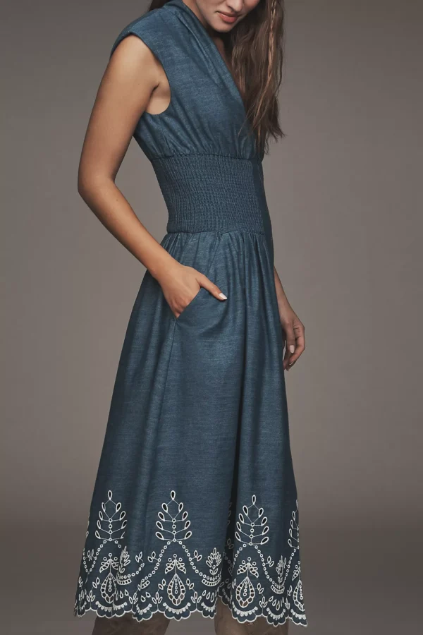 Vestido Denim con detalles bordados - Imagen 2