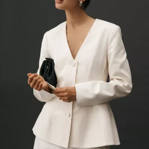 Blazer con escote profundo y diseño péplum de Mare Mare