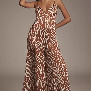 Mono de pierna ancha con escote profundo en “V” Vacanza de Faithfull