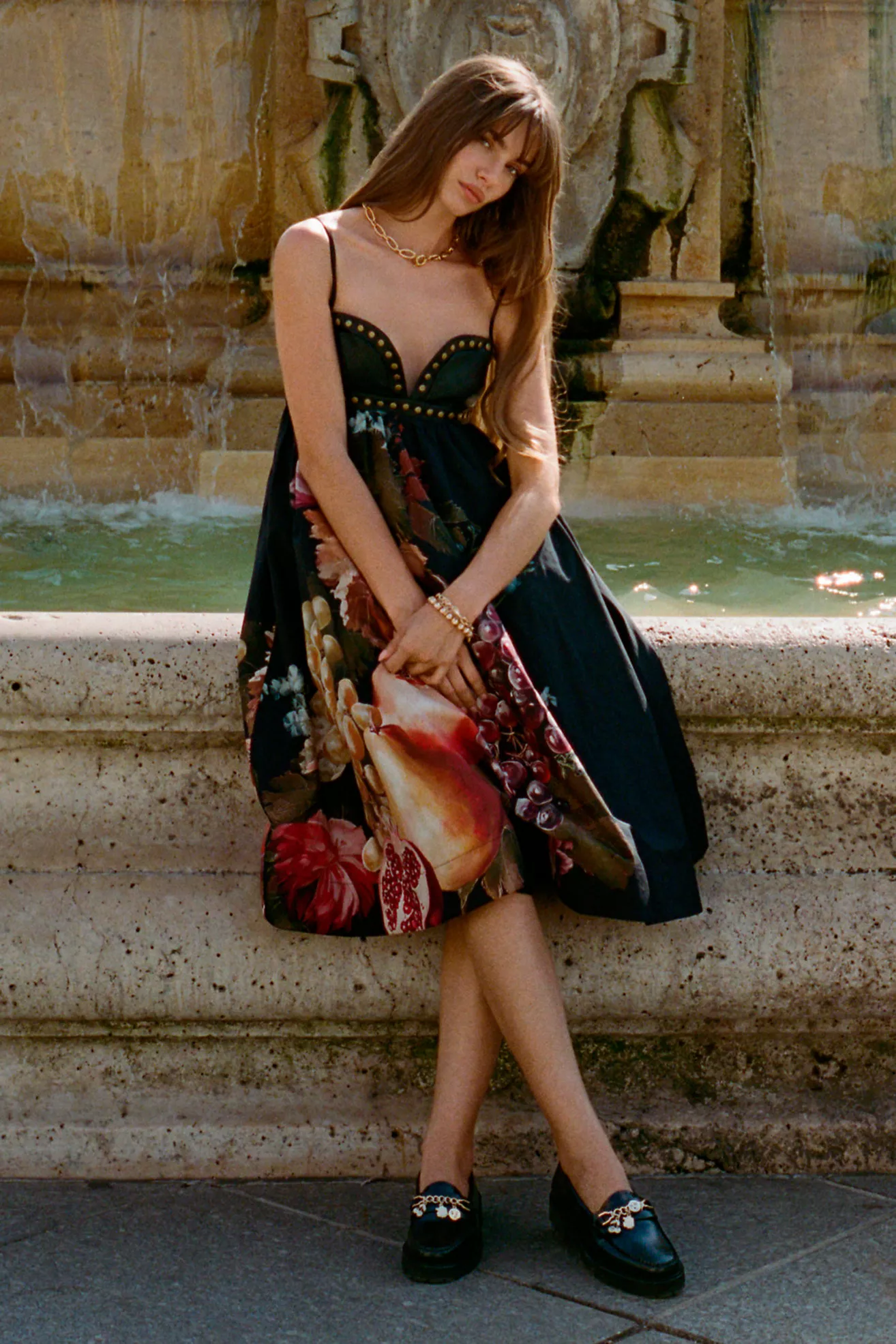 Vestido estilo babydoll de cuero sintético Twofer - Imagen 5