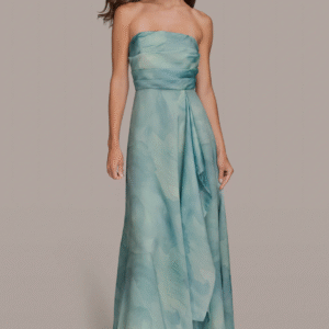 Vestido de Gala Strapless de Organza Floral