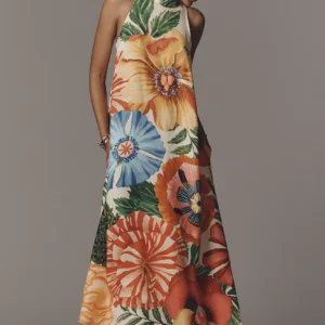 Vestido Maxi Halter Estampado – Farm Rio