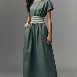 Vestido Midi A-Line con Cintura Elástica – By Anthropologie