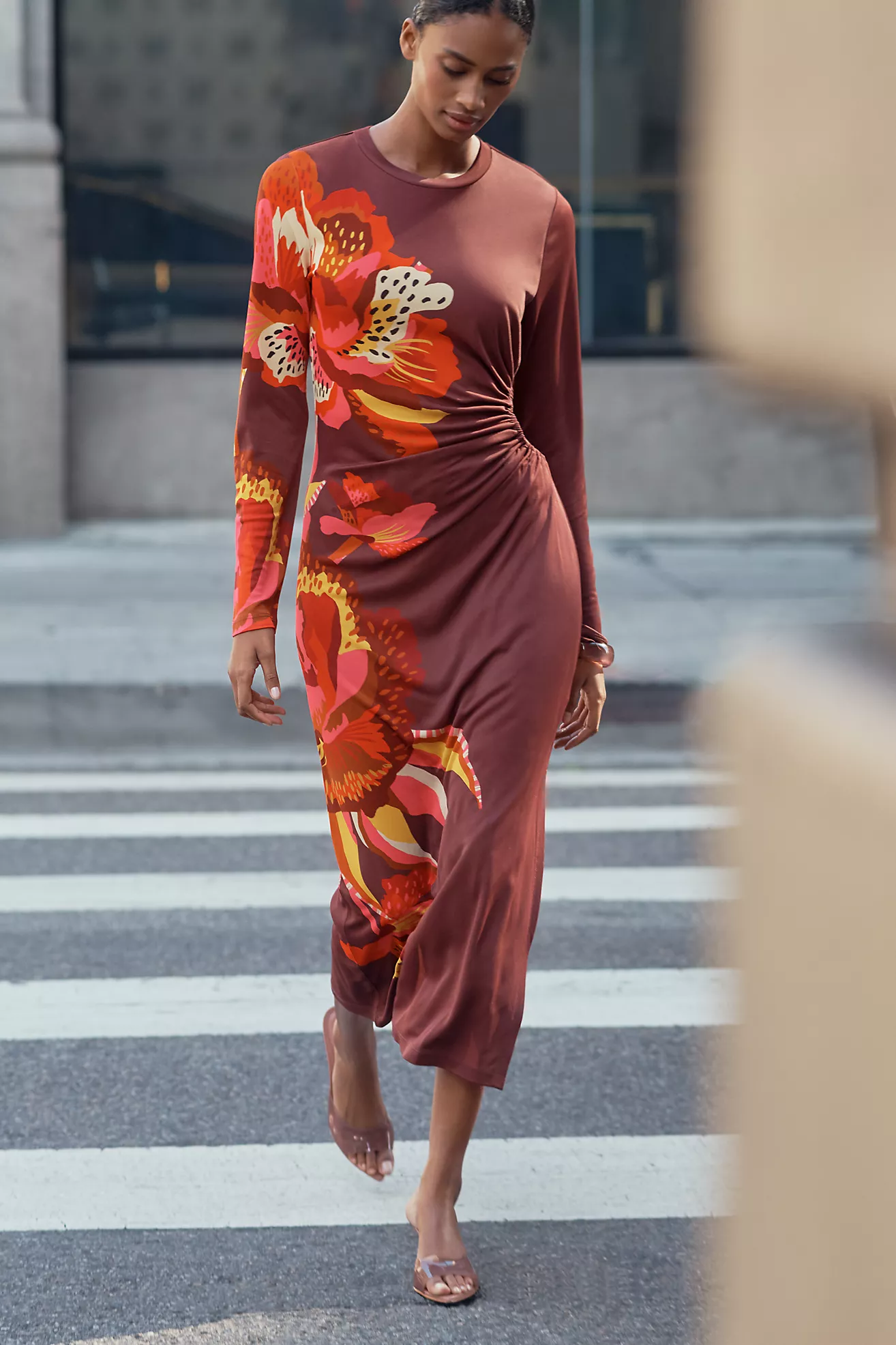 Vestido Midi Estampado de Manga Larga – Farm Rio x Anthropologie