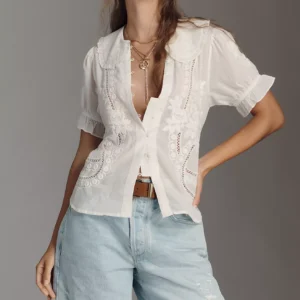 Blusa Keira con Bordado Pilcro