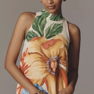 Vestido Maxi Halter Floral Farm Rio