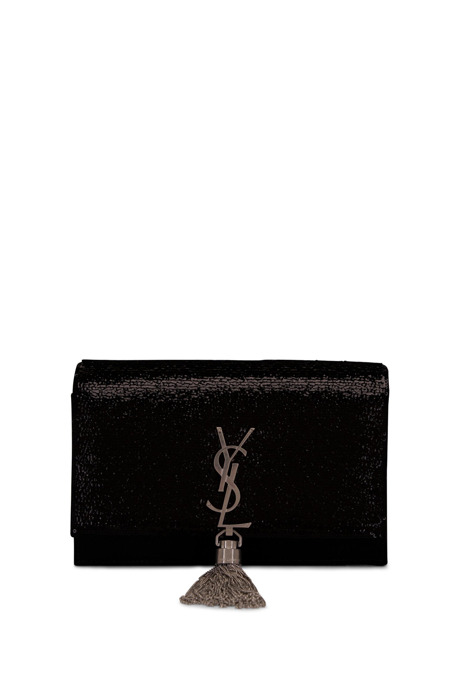Clutch de Noche con Logo YSL y Detalle de Borla — Saint Laurent