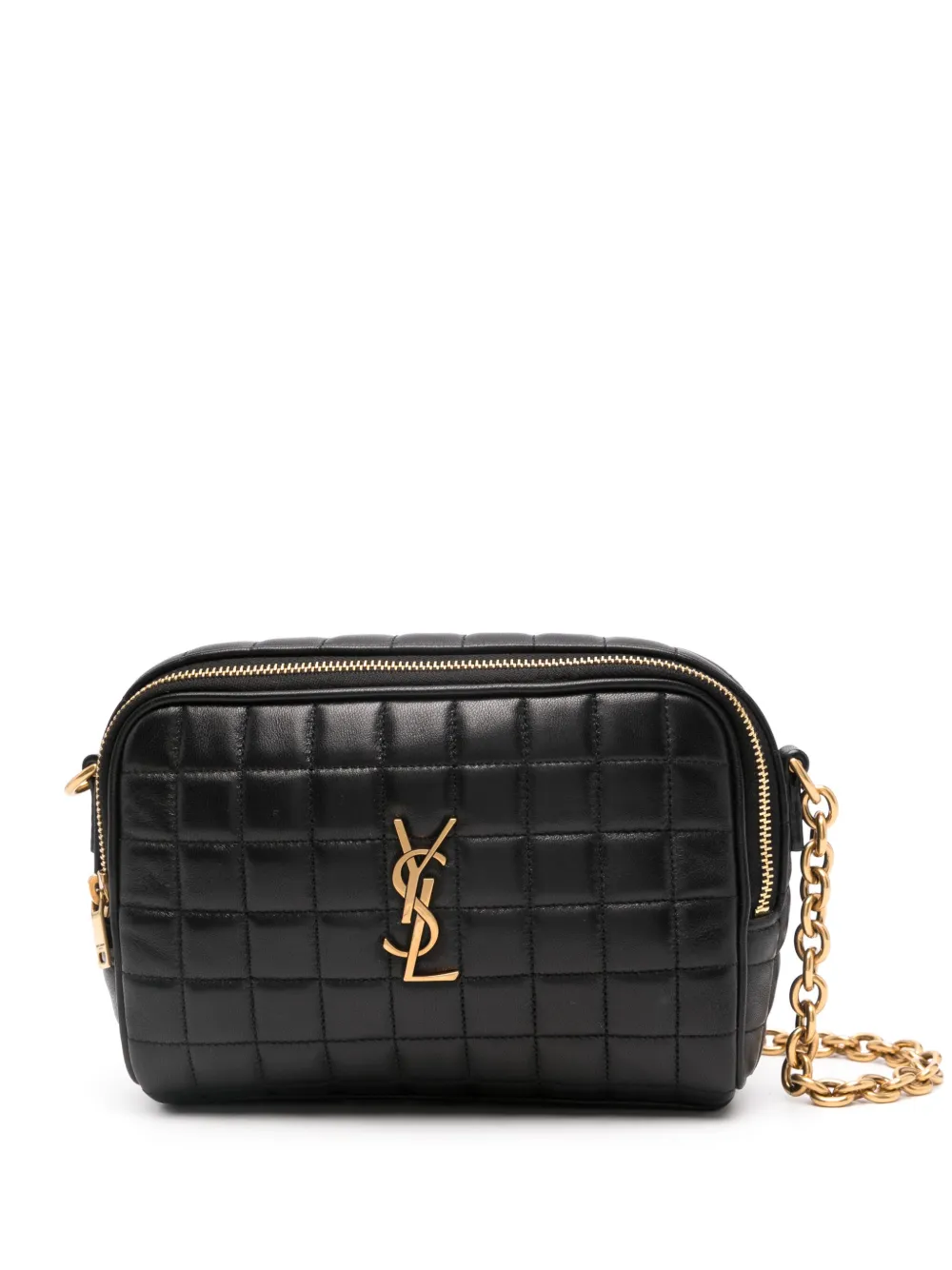Saint Laurent bolsa crossbody con placa del logo