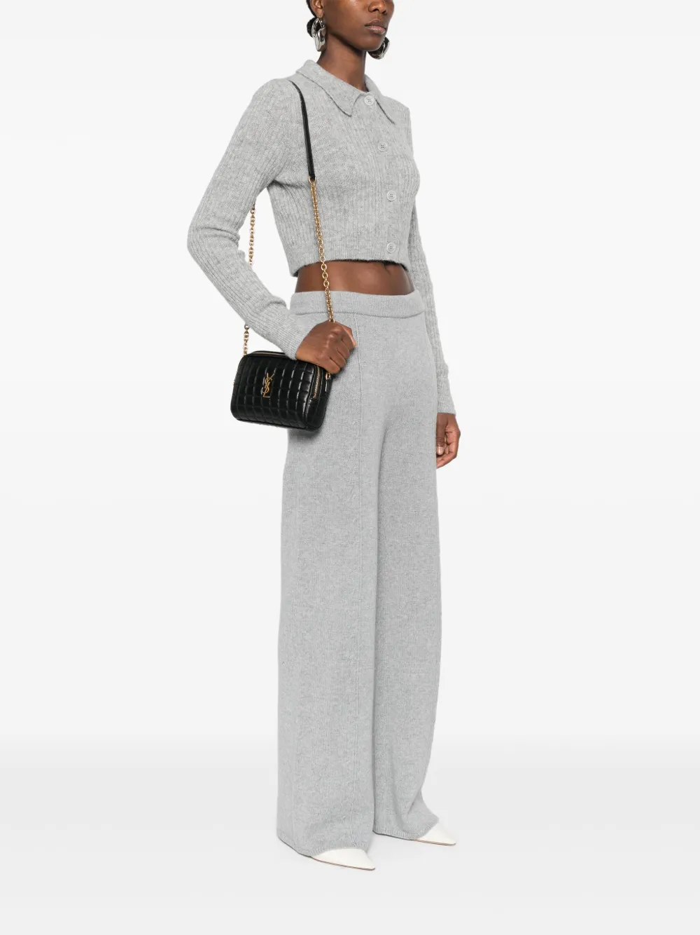 Saint Laurent bolsa crossbody con placa del logo - Imagen 2