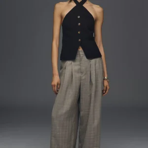 Pantalón de Vestir Wide Leg de Tiro Alto — Avery by Maeve