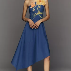 Vestido Midi Floral Asimétrico — Yukiko Noritake x Anthropologie
