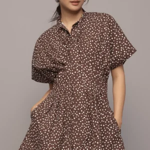 Vestido Camisero Mini con Lazo en el Cuello — Tobie by Exquise