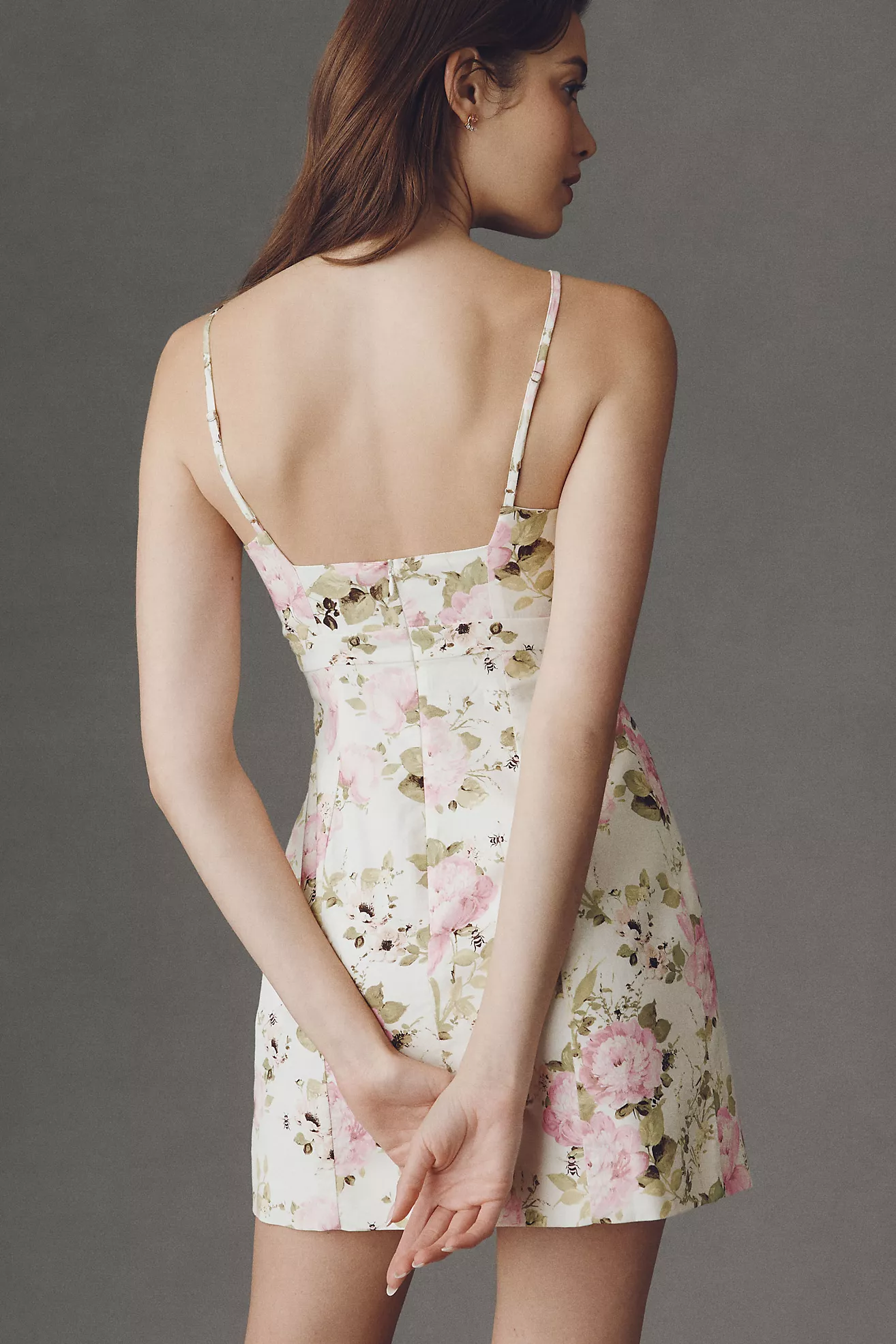 Vestido Mini Floral con Escote Cuadrado — BHLDN - Imagen 2