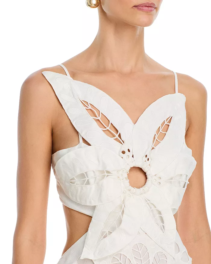 Vestido Maxi Blanco Floral Richelieu Eyelet — Farm Rio - Imagen 3