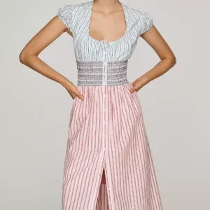 Vestido Midi de Algodón con Cintura Smocked — Maeve