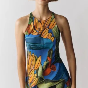 Vestido Midi Estampado Cuello Halter — Farm Rio